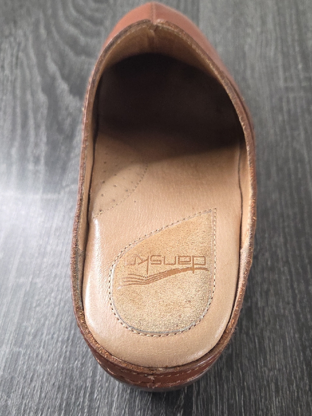 Dansko Shyanne Brown Leather Slip-On Clogs with Laser-Cut Floral Band Size 41 - Picture 5 of 16